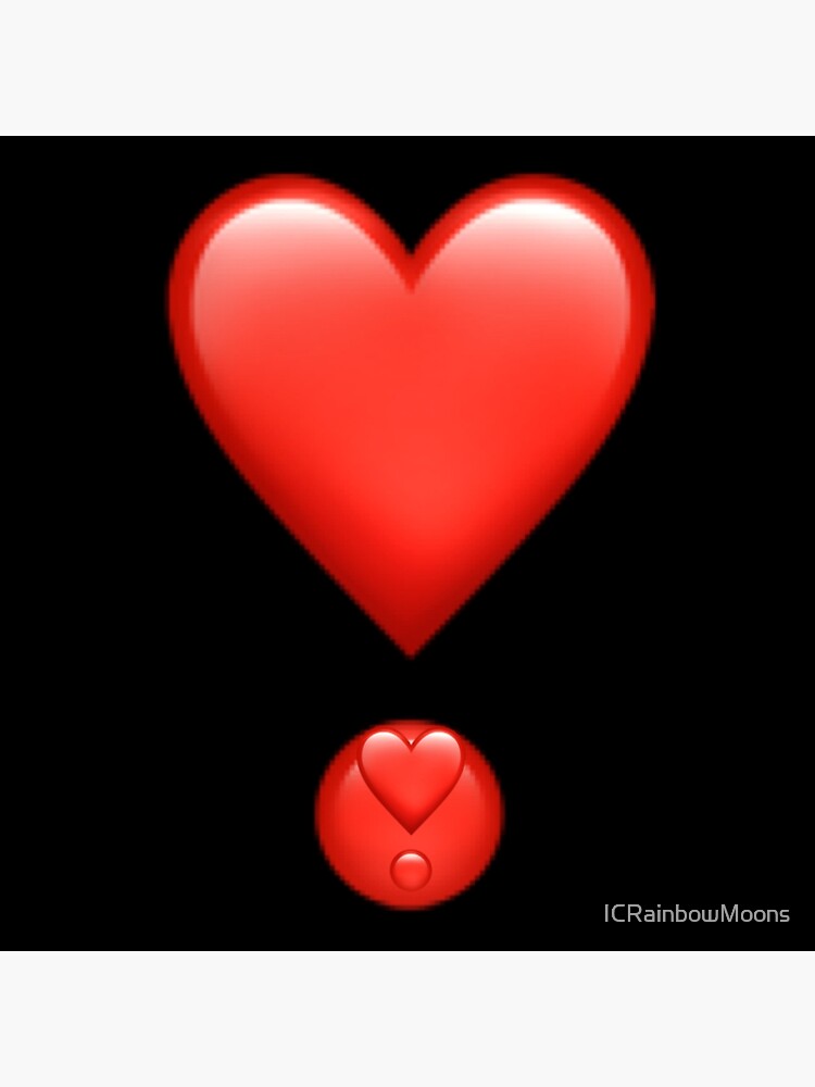 "Exclamation heart emoji design on black " Photographic Print by ICRainbowMoons Redbubble
