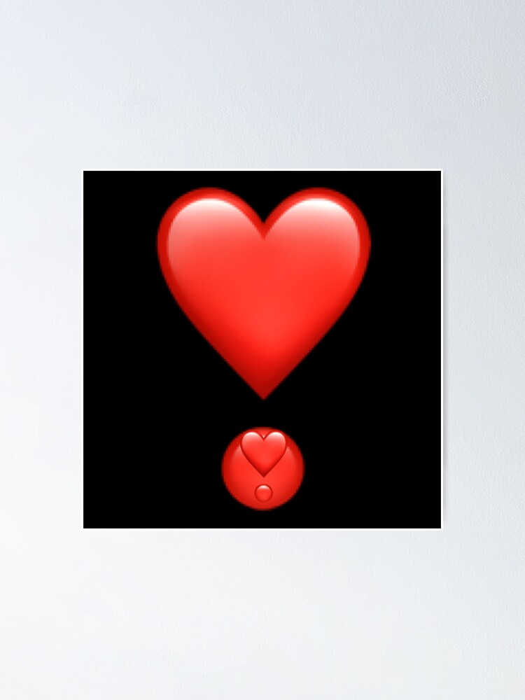 Exclamation heart emoji design on black 