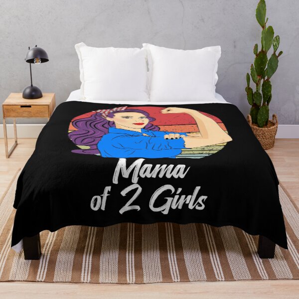 Item preview, Mama of 2 Girls Vintage Mother’s Day Retro Squared Mama designed and sold by ZNOVANNA.