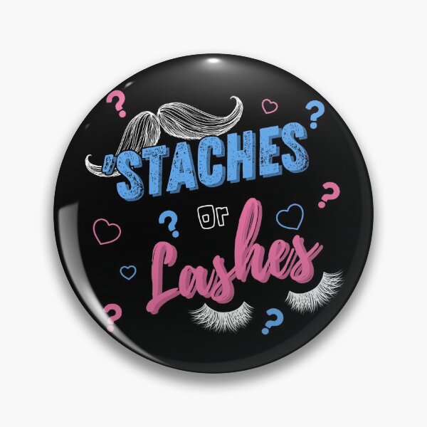 Item preview, 'Staches Or Lashes Gender Reveal Baby Shower Design designed and sold by modernfamgear.