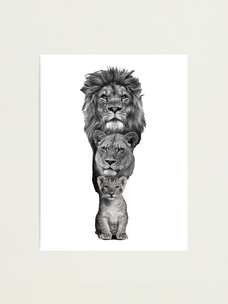 xeniadorfman:my-friend-boris-paid-a-visit-today-his-lion-family-tattoo -is-about-one-year-old-now-realism-lion-black-and-grey