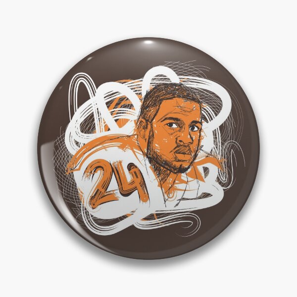 Item preview, Nick Chubb From Browns Portrait With Brown Background designed and sold by Hit-Fun.