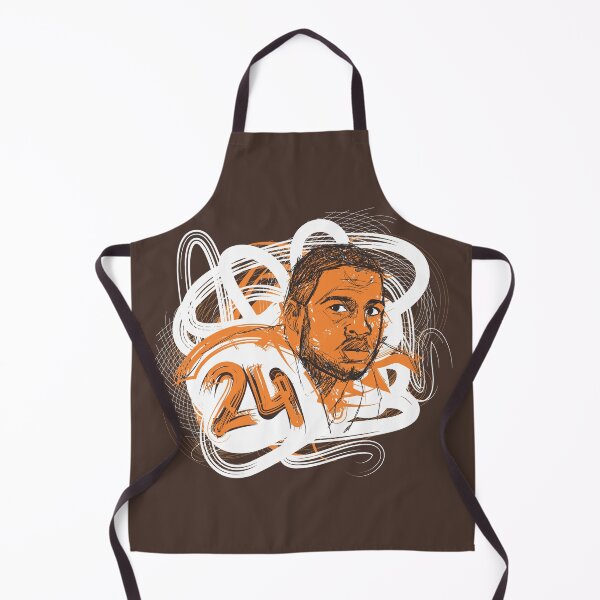 Item preview, Nick Chubb From Browns Portrait With Brown Background designed and sold by Hit-Fun.