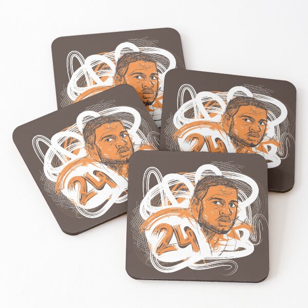 Item preview, Nick Chubb From Browns Portrait With Brown Background designed and sold by Hit-Fun.