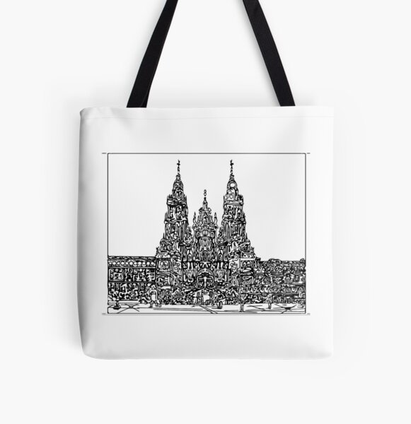 Artikel-Vorschau von Camino de Santiago Kathedrale von Compostela Galizien, Urban Sketchers Spanien, designt und verkauft von cachaldora.