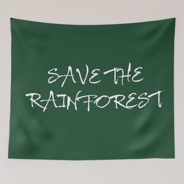 Item preview, Save the rainforest simple white text Environmental activism and conservation design designed and sold by TheGeoShop.