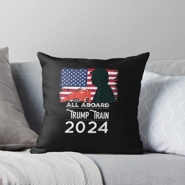 Item preview, All Aboard Trump Train 2024 Vintage American Flag Apparel designed and sold by RosieSandoval.