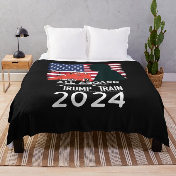 Item preview, All Aboard Trump Train 2024 Vintage American Flag Apparel designed and sold by RosieSandoval.
