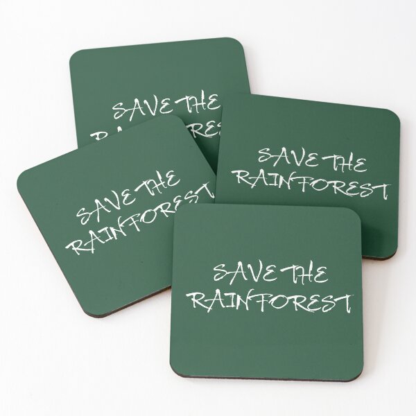 Item preview, Save the rainforest simple white text Environmental activism and conservation design designed and sold by TheGeoShop.