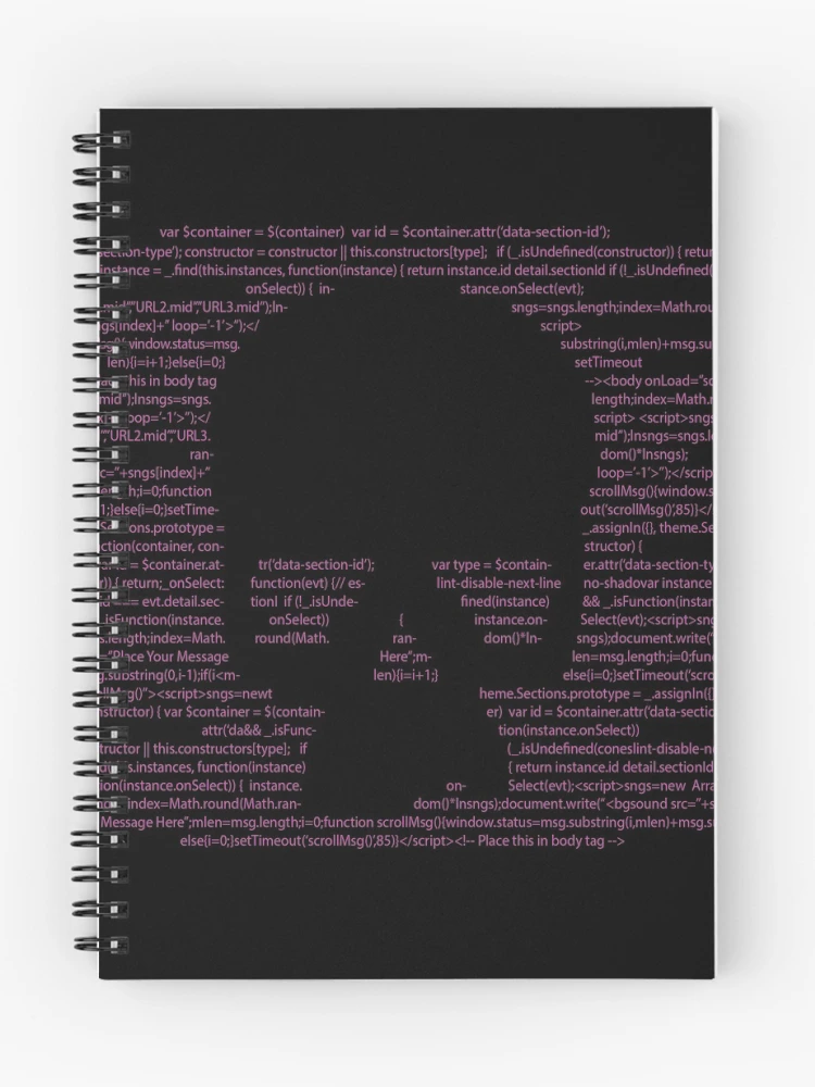 Thumbnail 1 of 3, Journal, Pink code, developer skull code T-Shirt designed and sold by GeeksUnique.