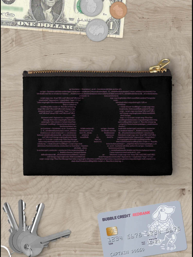 Thumbnail 3 of 4, Zipper Pouch, Pink code, developer skull code T-Shirt designed and sold by GeeksUnique.
