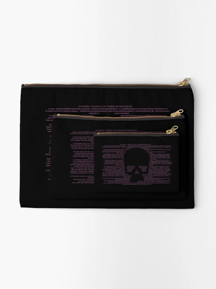 Thumbnail 2 of 4, Zipper Pouch, Pink code, developer skull code T-Shirt designed and sold by GeeksUnique.