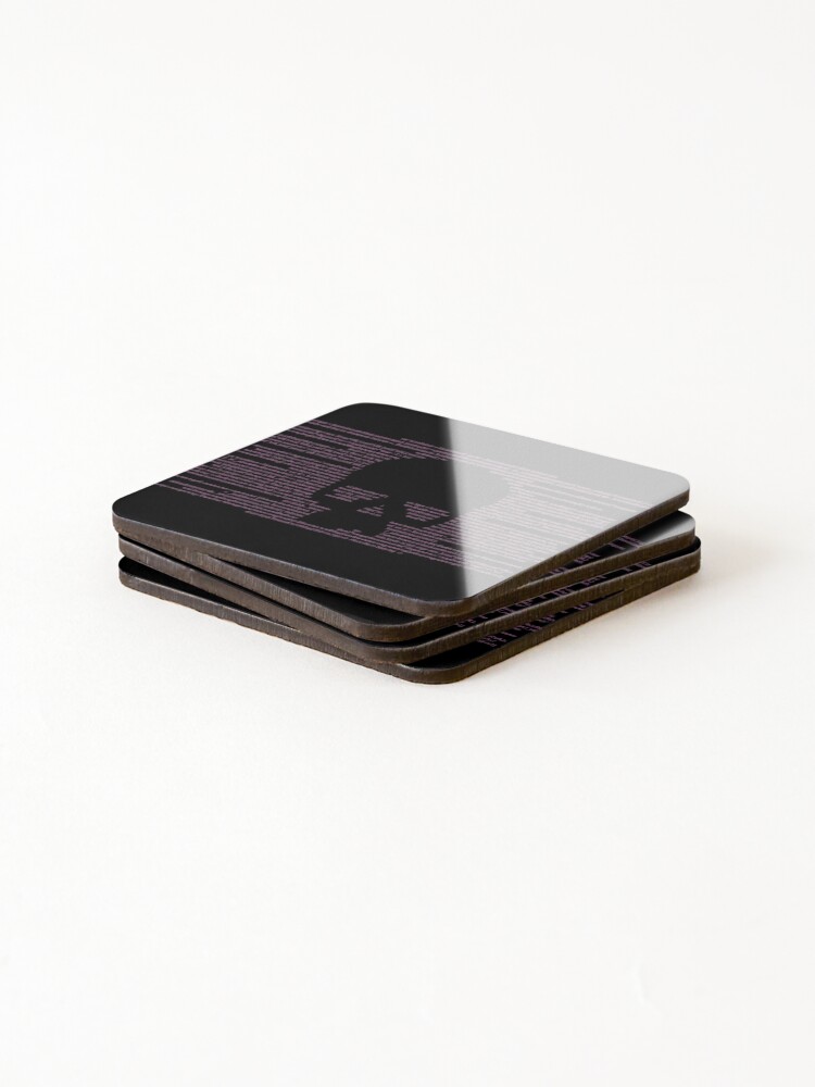 Thumbnail 4 of 5, Coasters (Set of 4), Pink code, developer skull code T-Shirt designed and sold by GeeksUnique.