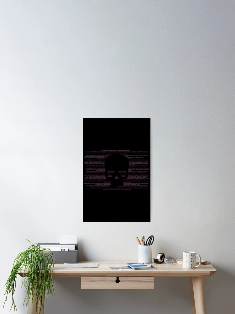 Thumbnail 2 of 3, Poster, Pink code, developer skull code T-Shirt designed and sold by GeeksUnique.