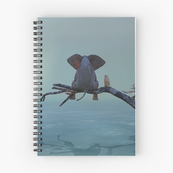 Item preview, elephant and dog sit on a tree during a flood 3 designed and sold by Mike Kiev art.