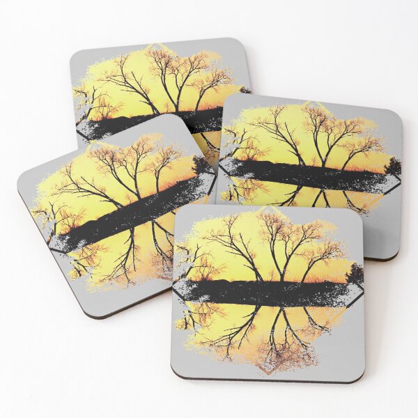 Item preview, Brushstroke trees and sunset designed and sold by BorneowithLove.
