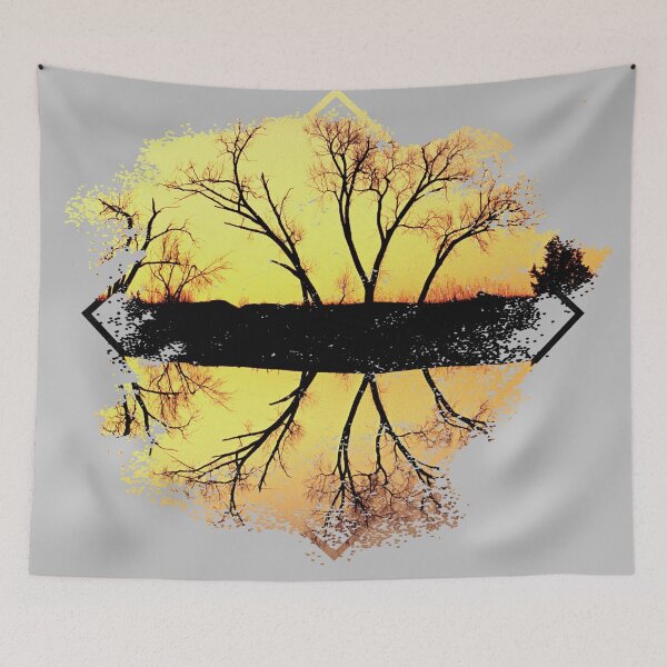 Item preview, Brushstroke trees and sunset designed and sold by BorneowithLove.