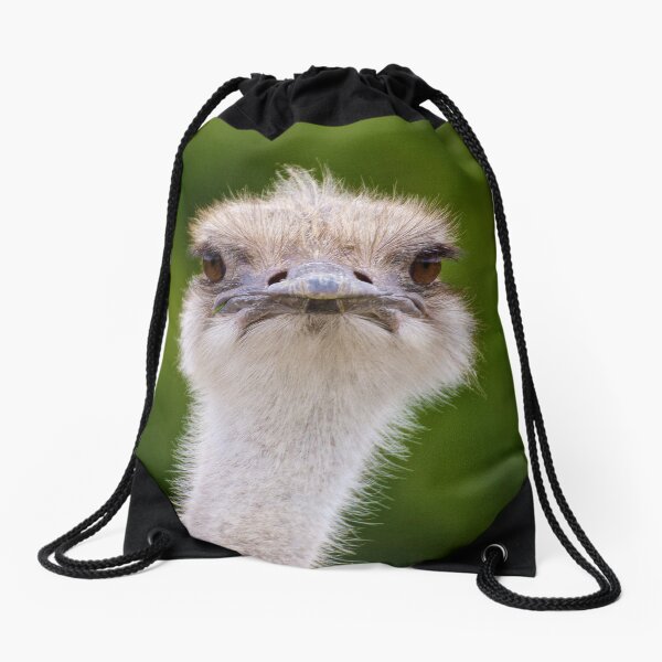 EXOTIC ~ RATITE ~ Ostrich ABft23Ft by David Irwin Drawstring Bag