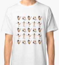 Art-Modell Pizza-Zensur Hellblaues Muster Classic T-Shirt