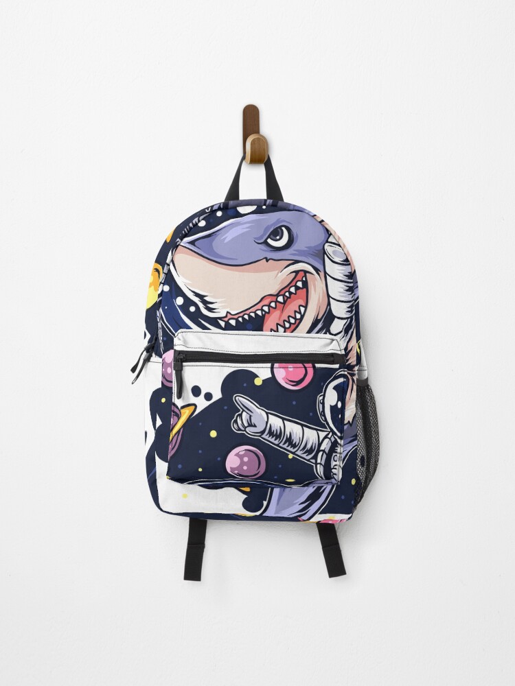 Thumbnail 1 of 3, Backpack, Astronaut Ride Shark With Space Planet designed and sold by Rittichai.