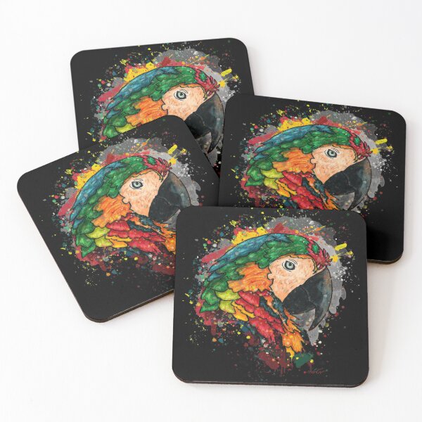 Item preview, Parrot head on black background designed and sold by NadiaChevrel.