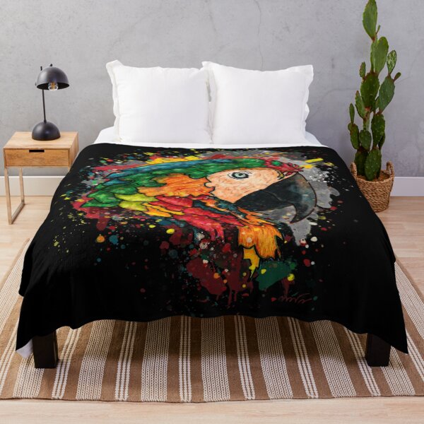Item preview, Parrot head on black background designed and sold by NadiaChevrel.