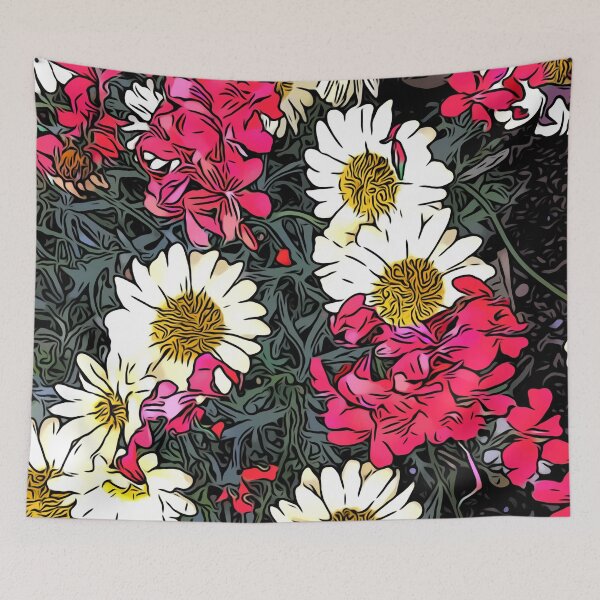 Item preview, Daisies & Ivy Leaf Geranium designed and sold by eden1472.