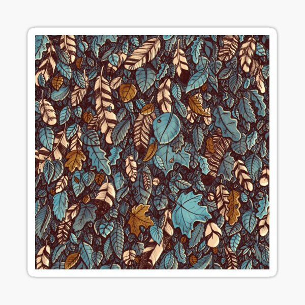 Leaves color blue Sticker