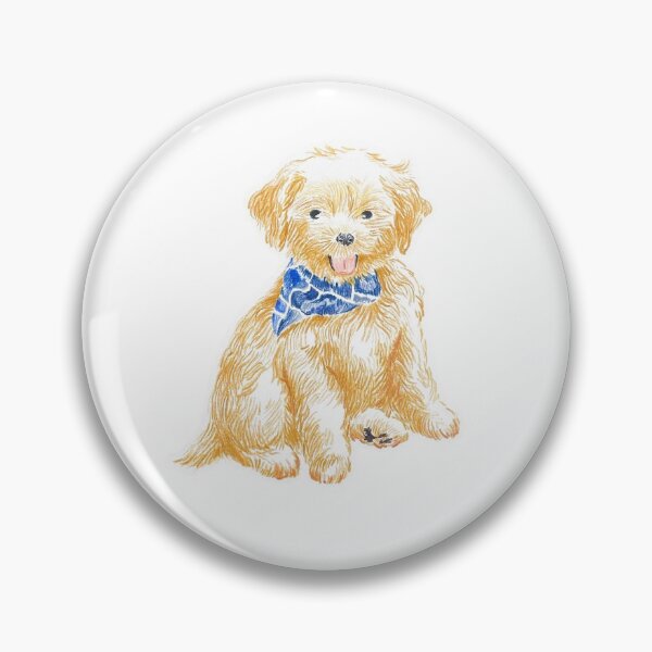 Item preview, Happy puppy with a blue scarf designed and sold by wooduwoodu.