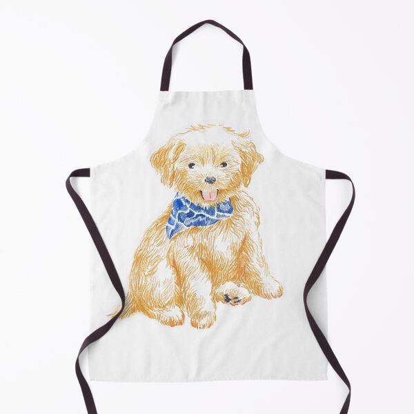 Item preview, Happy puppy with a blue scarf designed and sold by wooduwoodu.