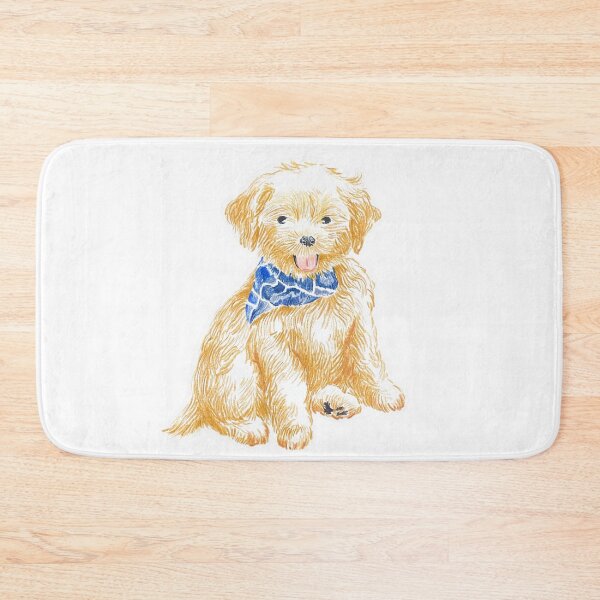 Item preview, Happy puppy with a blue scarf designed and sold by wooduwoodu.