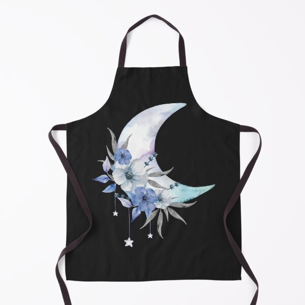 Item preview, Blue Crescent Moon with Flower and Hanging Stars designed and sold by Alicia Chee.