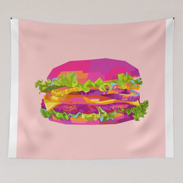 Item preview, Colorful Burger pink BG designed and sold by ahmadnusyirwan.