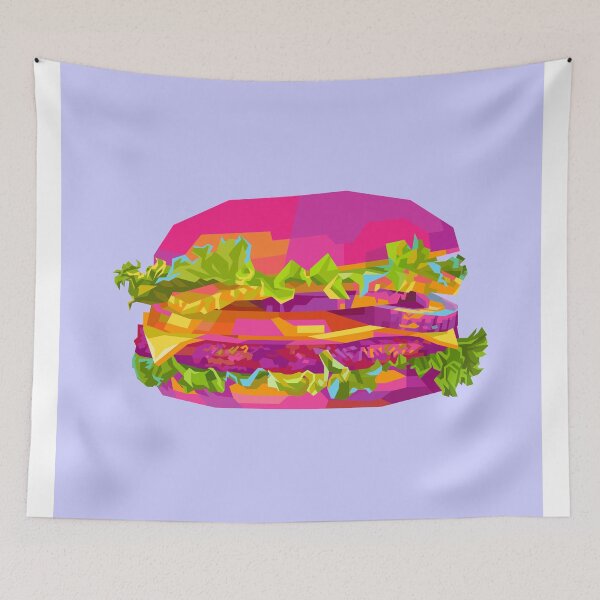Item preview, Colorful Burger blue BG designed and sold by ahmadnusyirwan.