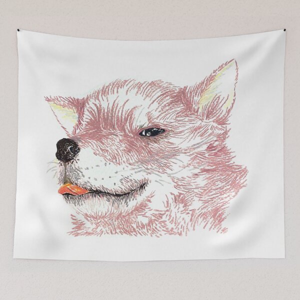 Item preview, Dog in pink with a cute tongue designed and sold by wooduwoodu.
