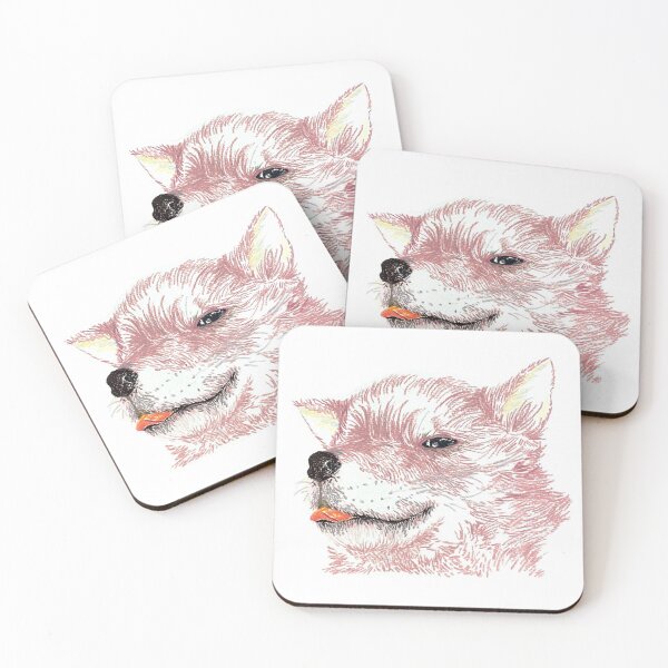 Item preview, Dog in pink with a cute tongue designed and sold by wooduwoodu.