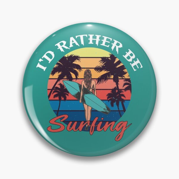 Item preview, Retro I'D RATHER BE Surfing gift for Surfer and Wave Surfing designed and sold by Shirteesy.