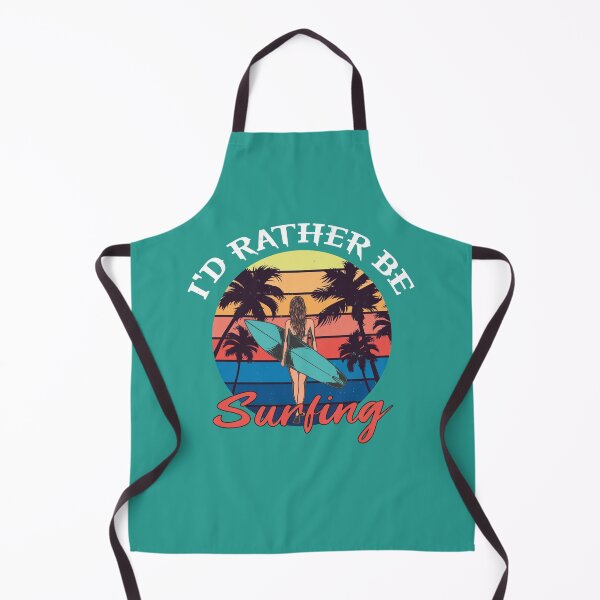 Item preview, Retro I'D RATHER BE Surfing gift for Surfer and Wave Surfing designed and sold by Shirteesy.