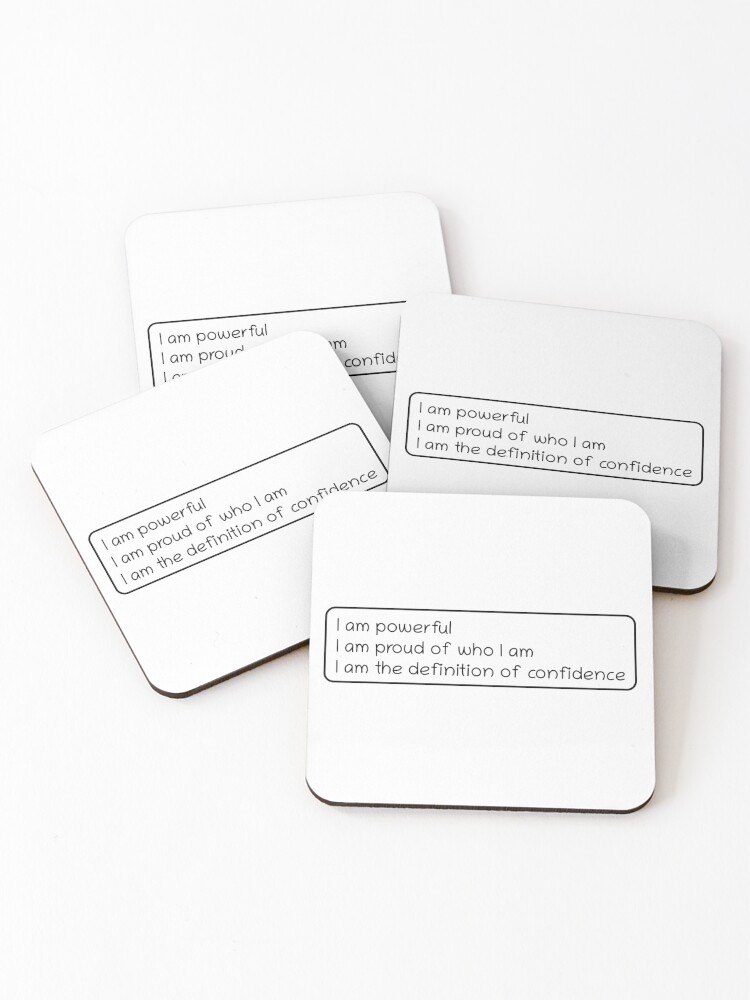 Thumbnail 1 of 5, Coasters (Set of 4), CONFIDENCE affirmations designed and sold by eleanor27.