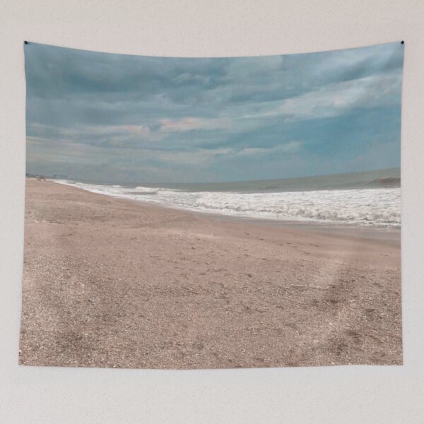 Item preview, beautiful beach cloudy day with light blue ocean waves designed and sold by Barolina.
