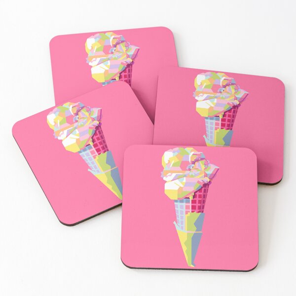 Item preview, Colorful Ice Cream Cone Pink BG designed and sold by ahmadnusyirwan.
