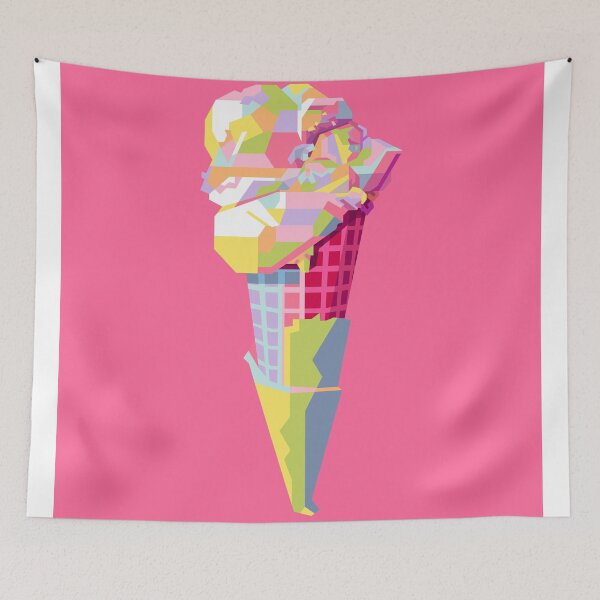 Item preview, Colorful Ice Cream Cone Pink BG designed and sold by ahmadnusyirwan.