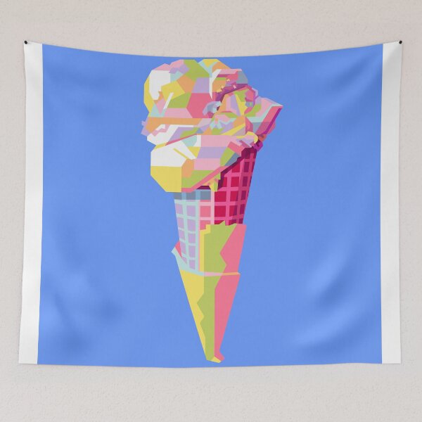 Item preview, Colorful Ice Cream Cone Blue BG designed and sold by ahmadnusyirwan.