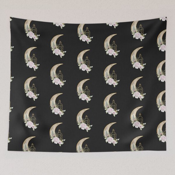 Item preview, Crescent Moon with Flower and Lantern designed and sold by Alicia Chee.