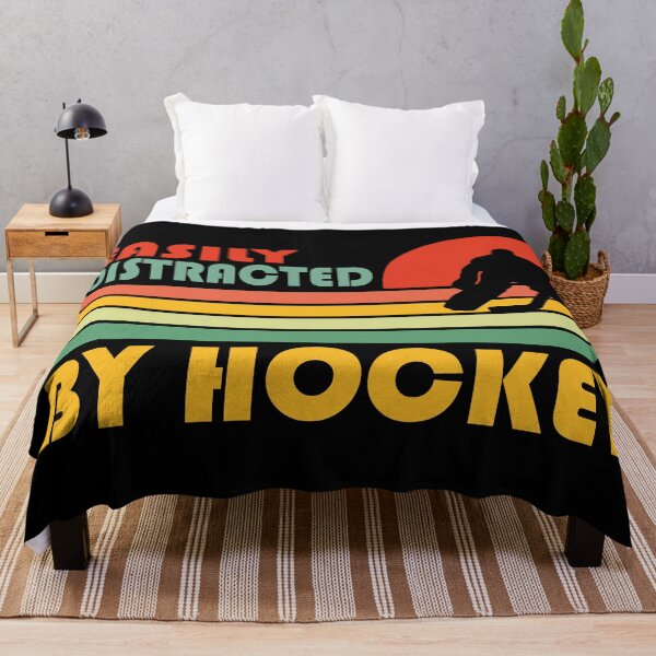 Item preview, Easily Distracted By Hockey Funny Vintage Soccer Ice Hockey Lacrosse Gift designed and sold by Theobsessed01.
