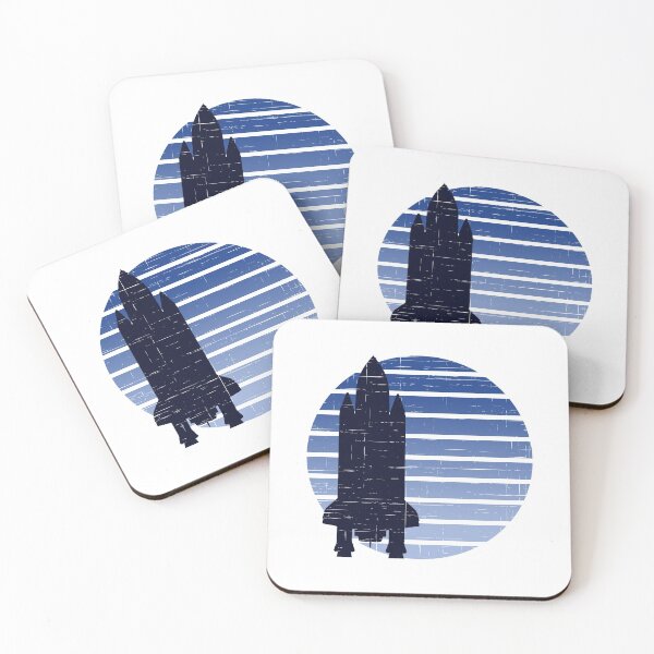 Item preview, Rocket Left Blue Retro Sunset Grunge designed and sold by doucelune.