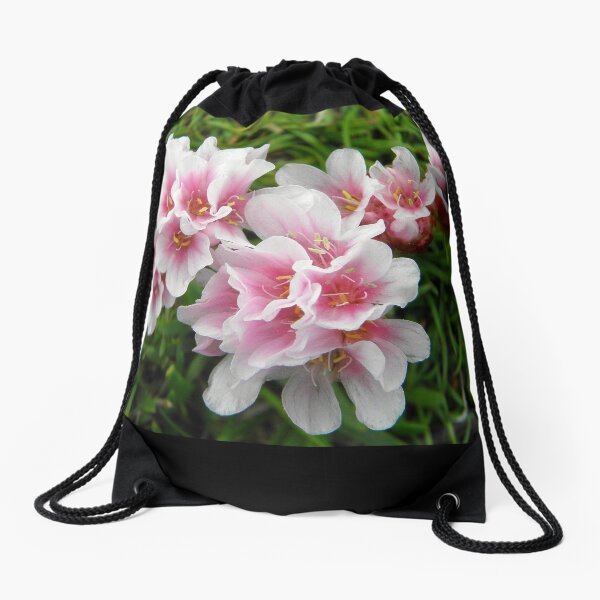 Pink Armeria Drawstring Bag