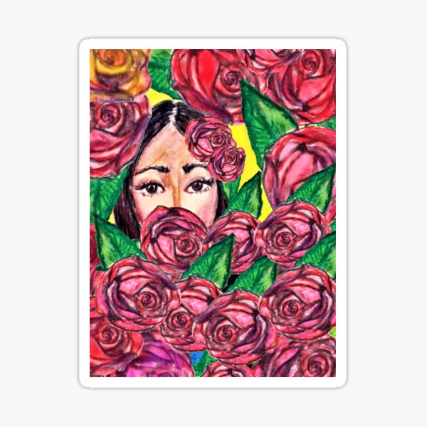 A HIDDEN ROSE, A PORTRAIT Sticker