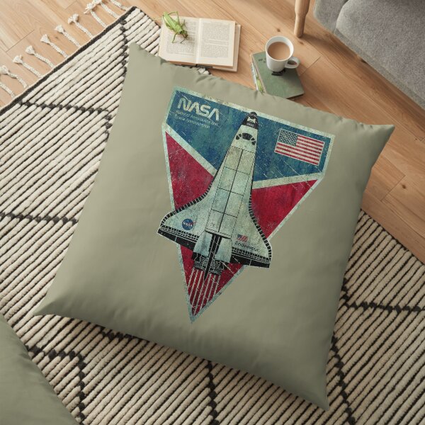Nasa Endeavor Vintage Shield Floor Pillow