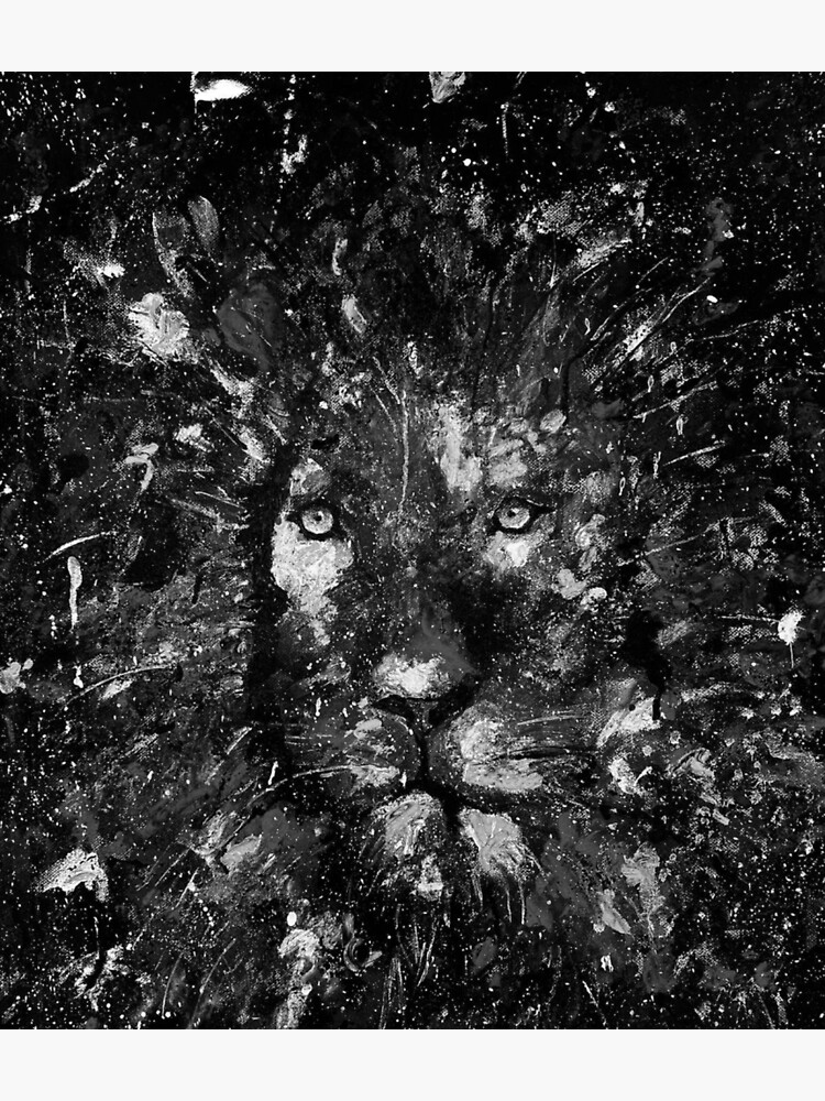 Póster «león feroz pintura abstracta en blanco y negro» de GLLculture ...